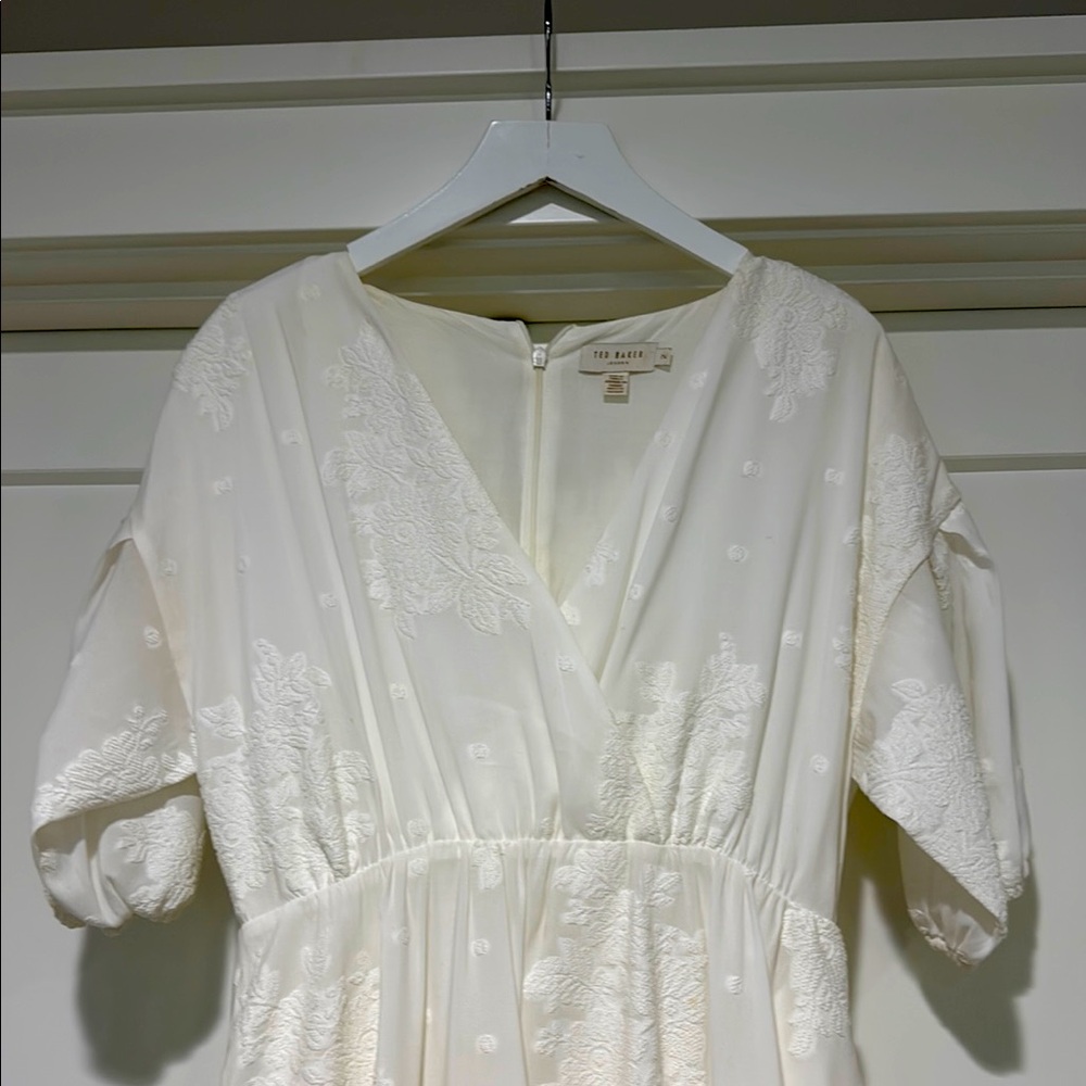 Ted Baker Ivory Embroidered Dress